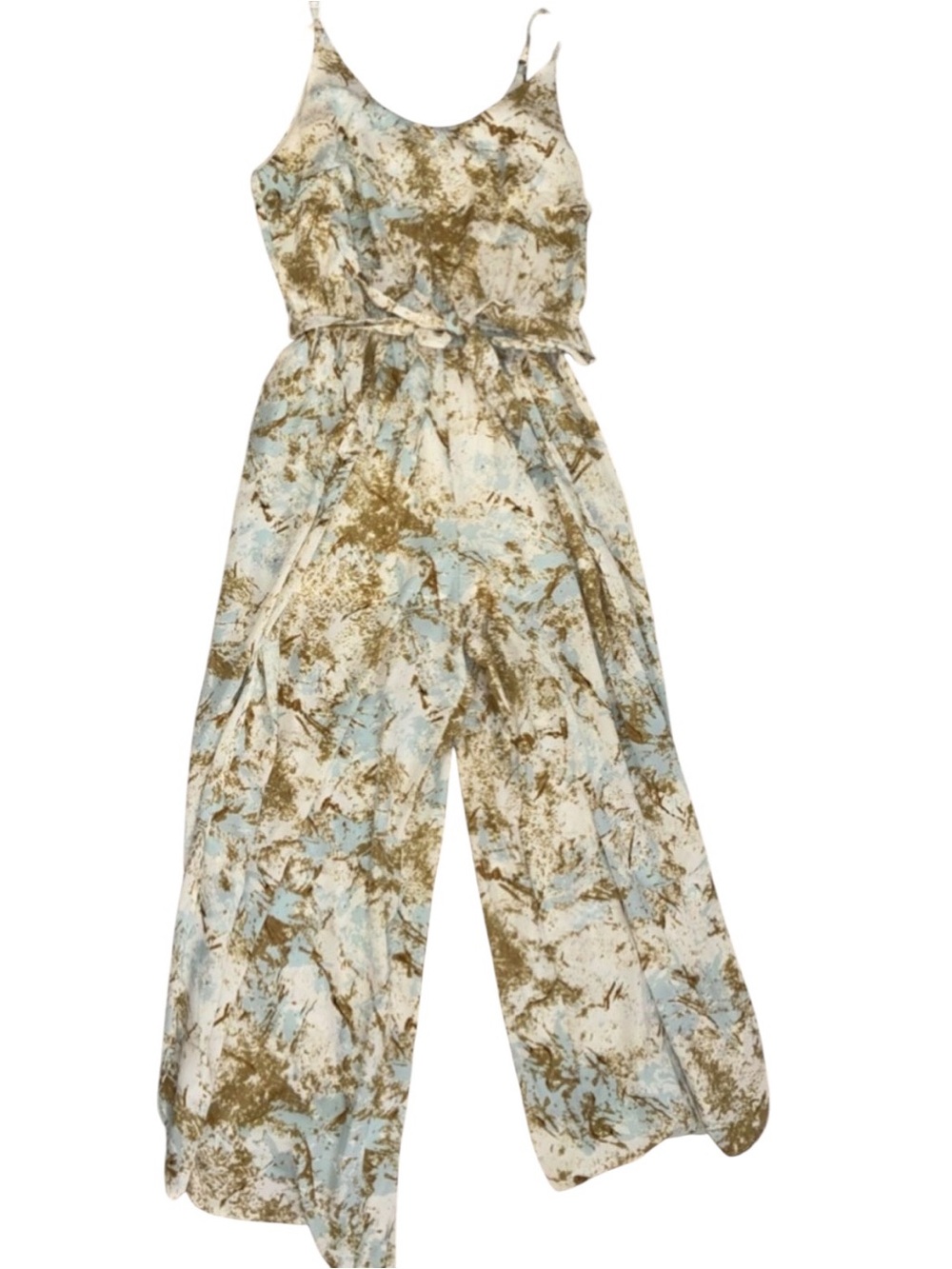 She + Sky Jumpsuit Women’s Medium Wide Leg Flowy Sleeveless Neutral Outfit
